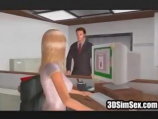 3D Sim sex clip Lesbians