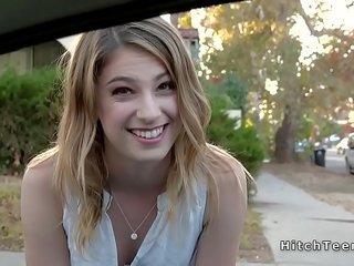 Thankful blond teenager hitchhiker fickt fremde peter